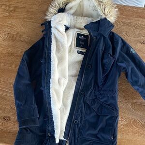 Hollister Heritage Fur lined Parka, Navy